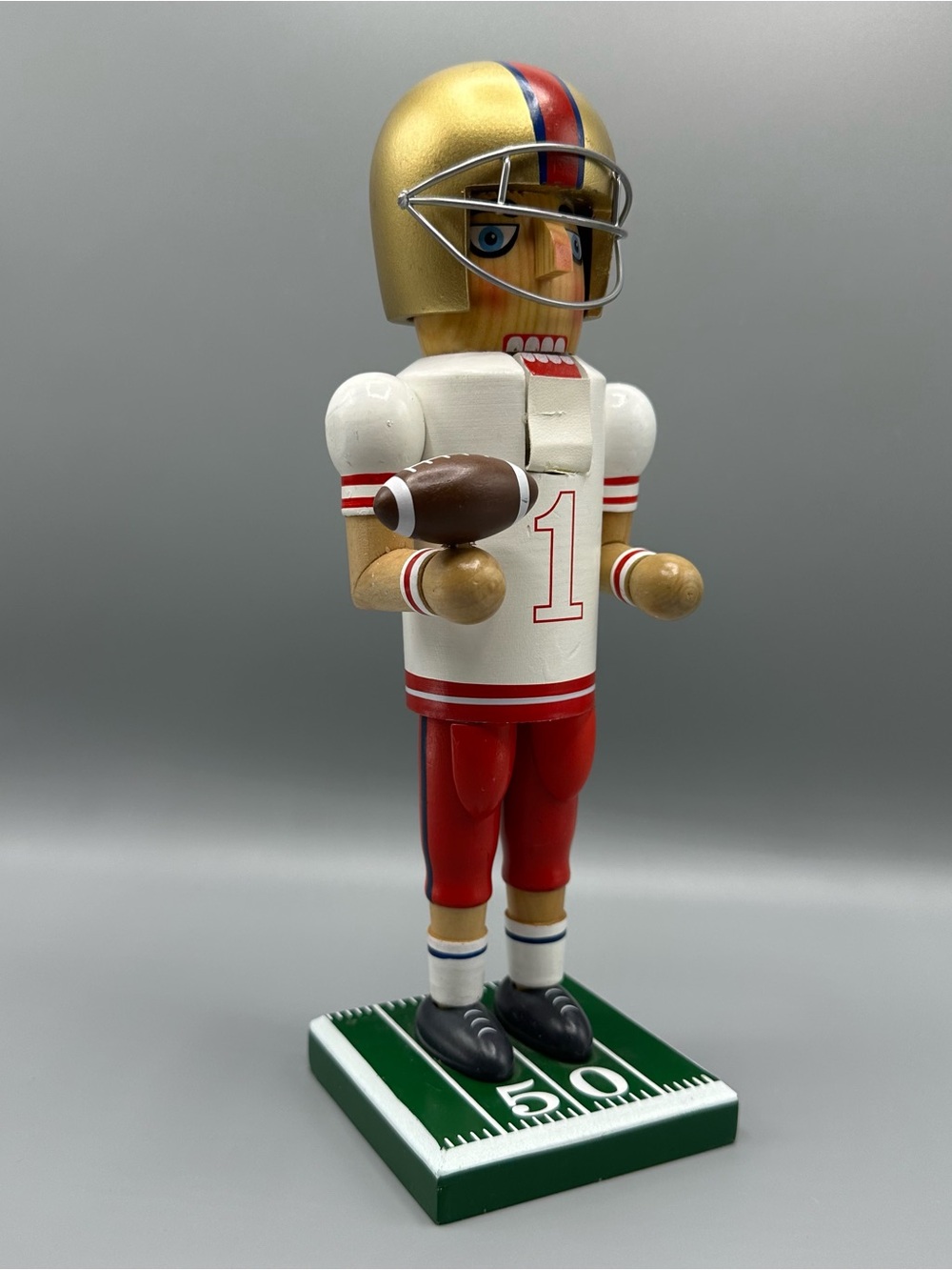 World Market 2013 Wooden Traditional Football Nutcracker 11”